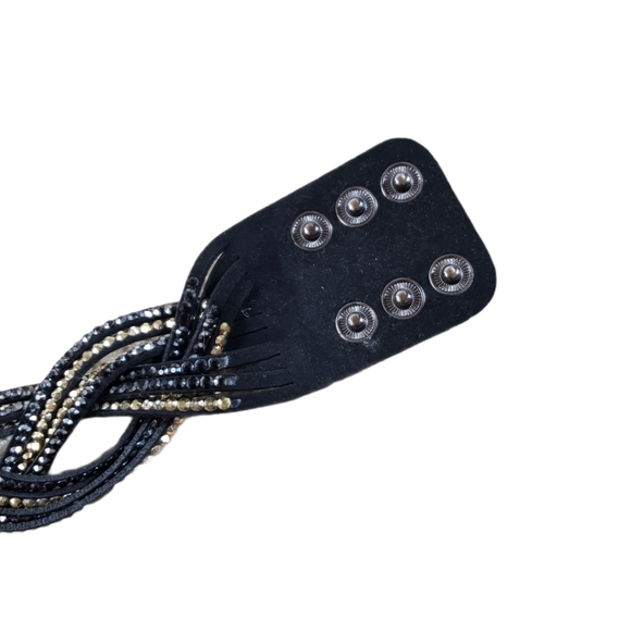 Adjustable Faux Leather Studded Woven Bracelet - Picture 5 of 5